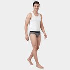 Men's Dark Grey Regular Fit Solid Briefs, गहरा ग्रे, small