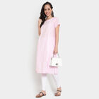 Cotton Embroidered Short Sleeves Kurta, Pink, small image number null