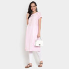 Cotton Embroidered Short Sleeves Kurta, Pink, small image number null