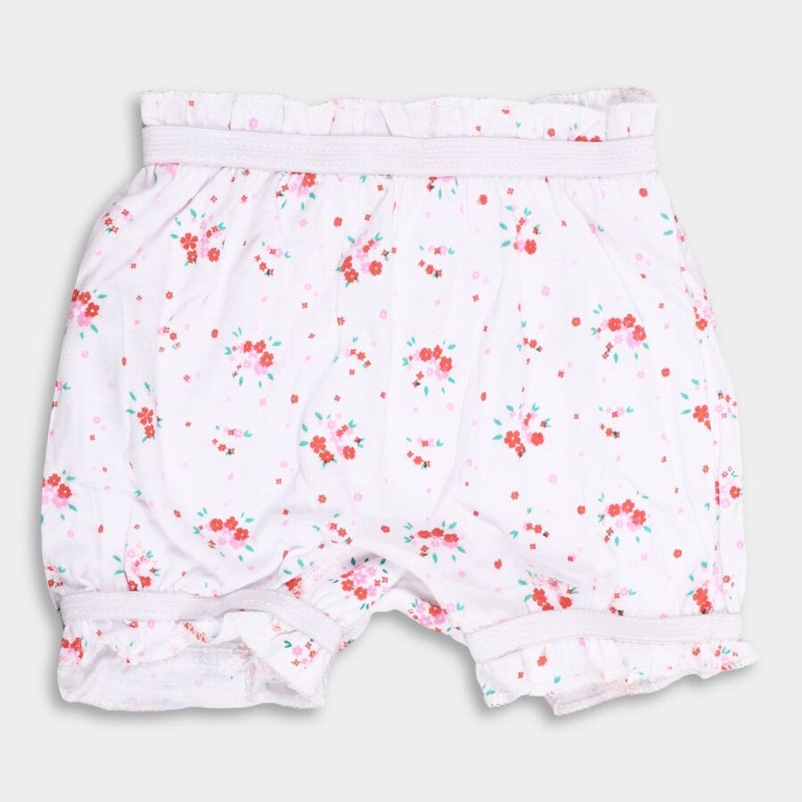 Girls' Cotton Bloomer, White, large image number null