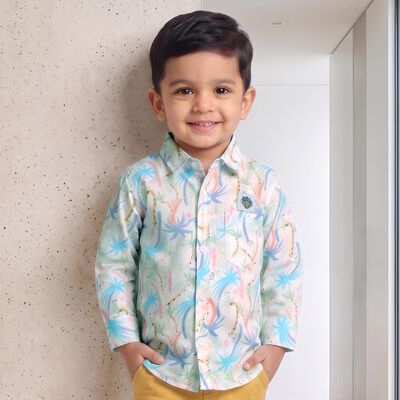 Infants Light Blue Cotton Collar Shirt