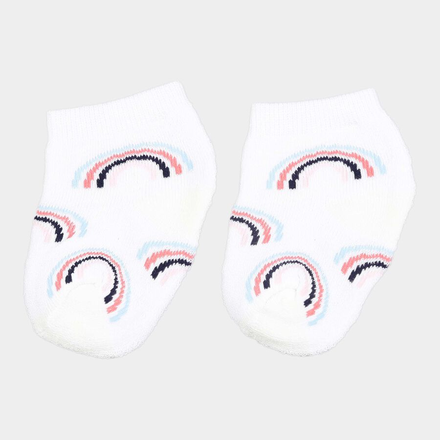 Infants Cotton Stripes Socks, White, large image number null