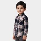 Boys Red Cotton Long Sleeve Collar Neck Shirt, Red, small