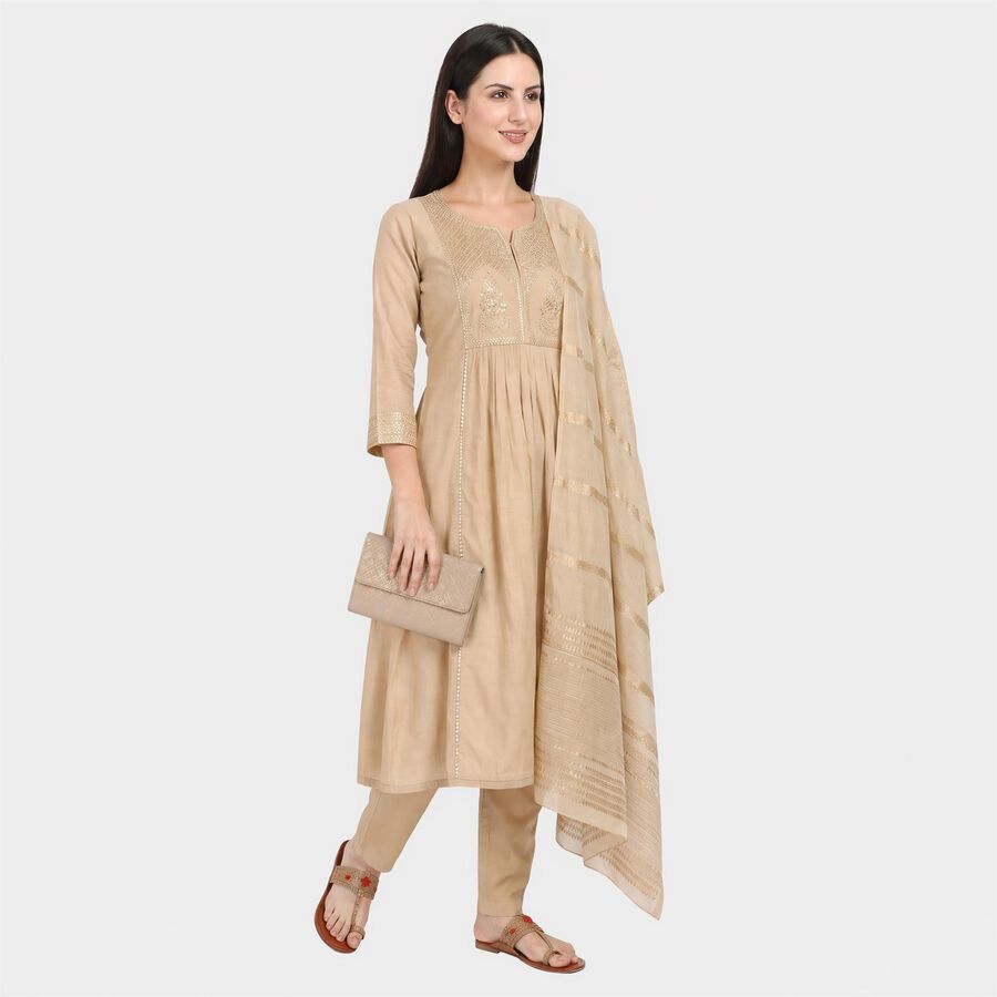Women's Beige Ethnic Set, Beige, large