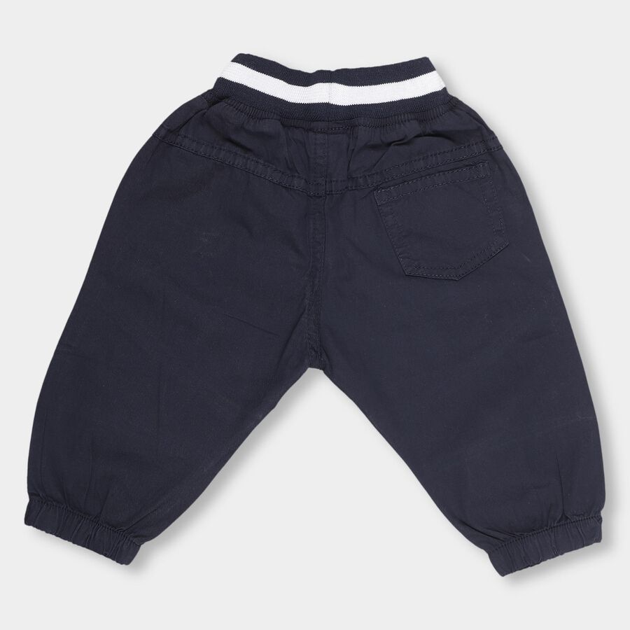Infants' Deep Navy Blue Rib Waist Trousers, Navy Blue, large image number null