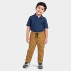 Boys Beige Straight Fit Drawstring Waist Jeans, Beige, small
