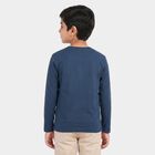 Boys Navy Blue Round Neck Regular Boys T-Shirt, टील ब्लू, small