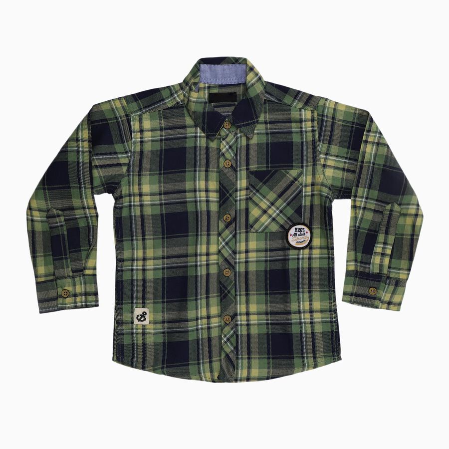 Boys' Casual Shirt, हल्का हरा, large image number null