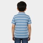 Boys Light Blue Cotton Polo Neck Casual T-Shirt, Light Blue, small