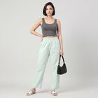 Women's Mint Green Regular Fit Printed Palazzos, Light Green, small