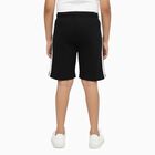Boys Jet Black Graphic Printed Elastic Waist Bermuda Shorts, Black, small