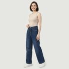 Women's Navy Blue Regular Fit Classic Jeans, Dark Blue, small