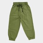Boys' Olive Green Regular Fit Elasticated Jogger Trousers, ओलिव, small