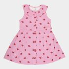 Girls Cotton Frock, Red, small image number null