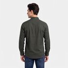 Men's Olive Green Regular Collar Casual Shirt, Dark Green, small