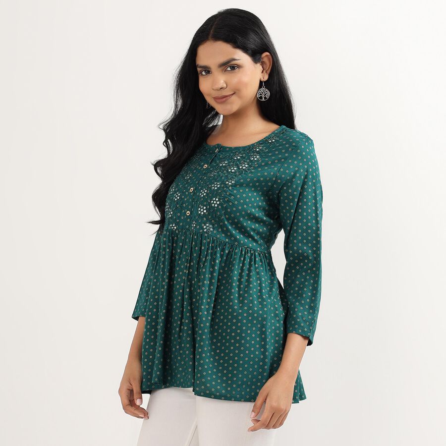 Ladies' Kurti, गहरा हरा, large image number null