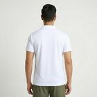 Men's White Polo Neck Athleisure T-Shirt, सफ़ेद, small