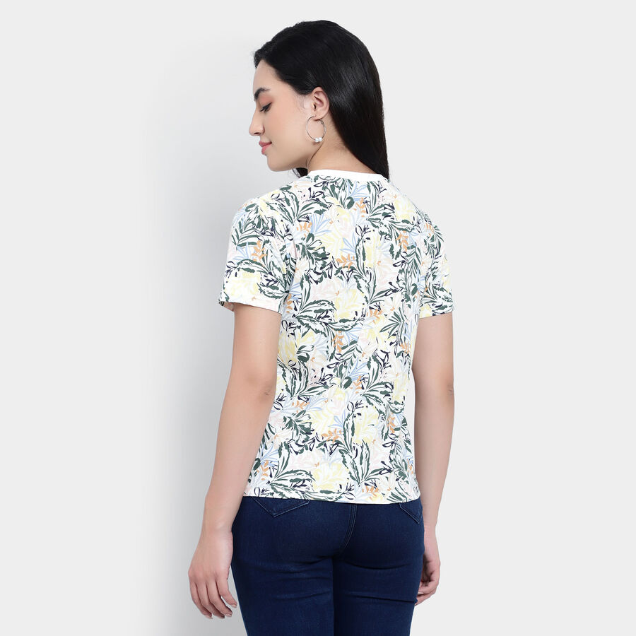 Round Neck T-Shirt, White, large image number null