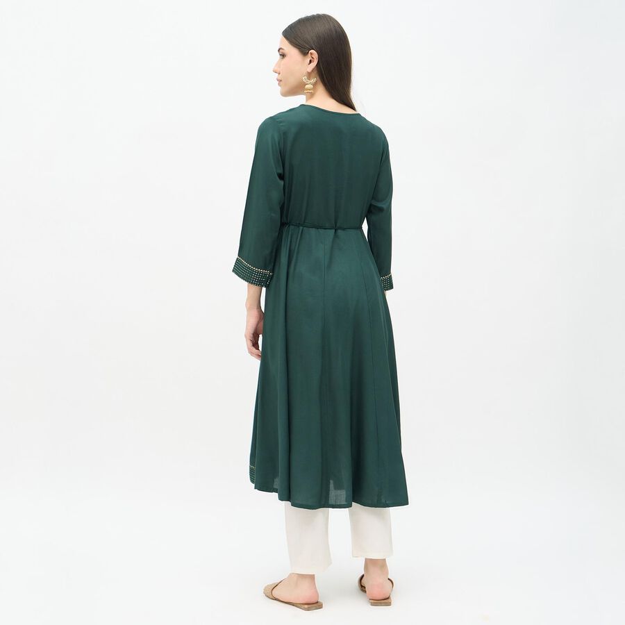 Ladies' Kurta, Dark Green, large image number null
