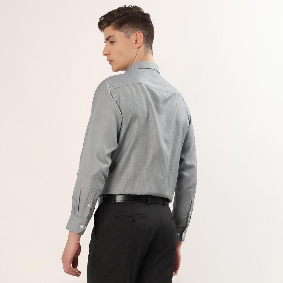 Men's Dark Grey Spread Collar Formal Shirt, Dark Grey, large