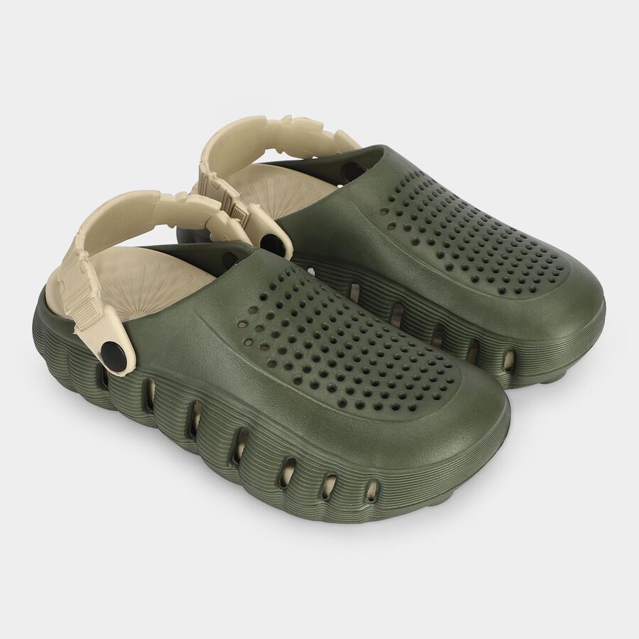Men's Olive Green Slip-On Back Strap Sandals, Olive, large