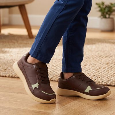 Men Brown Lace-Up Sneakers