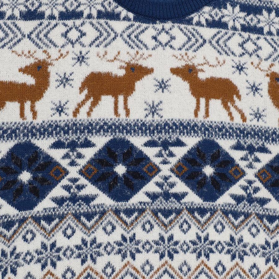 Boys Deep Midnight Navy Blue Crew Neck Casual Pullover, नेवी ब्लू, large image number null