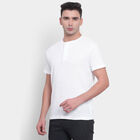 Cotton Solid Henley T-Shirt, White, small image number null