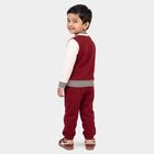 Boys' Red Round Neck Varsity Appliqu&eacute; Baba Suit, Red, small