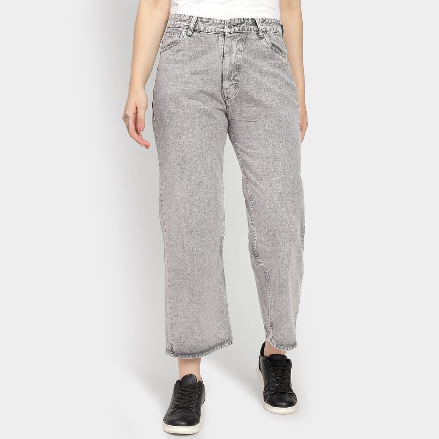 Ladies' 100% Cotton Jeans , हल्का ग्रे, large image number null