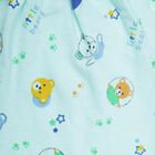 Infants Cotton Printed Night Suit, Aqua, small image number null