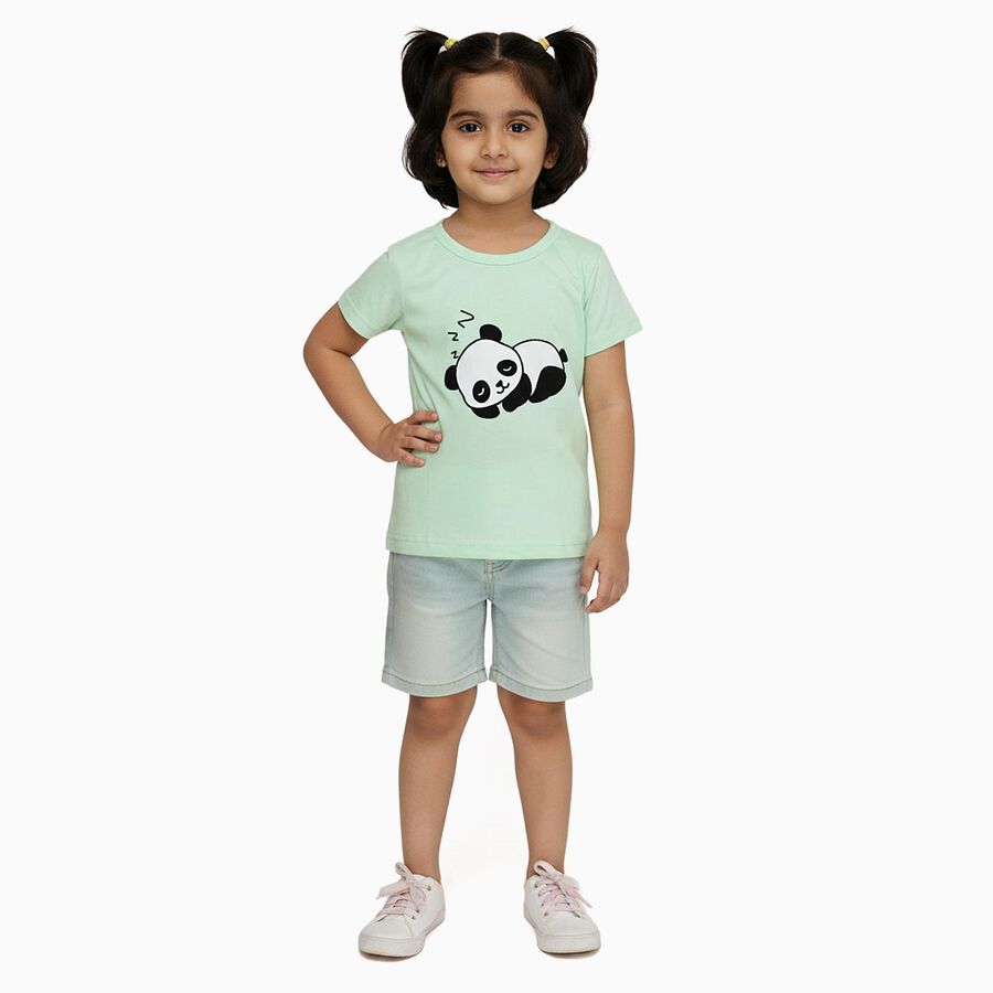Girls' 100% Cotton T-Shirt, Light Green, large image number null