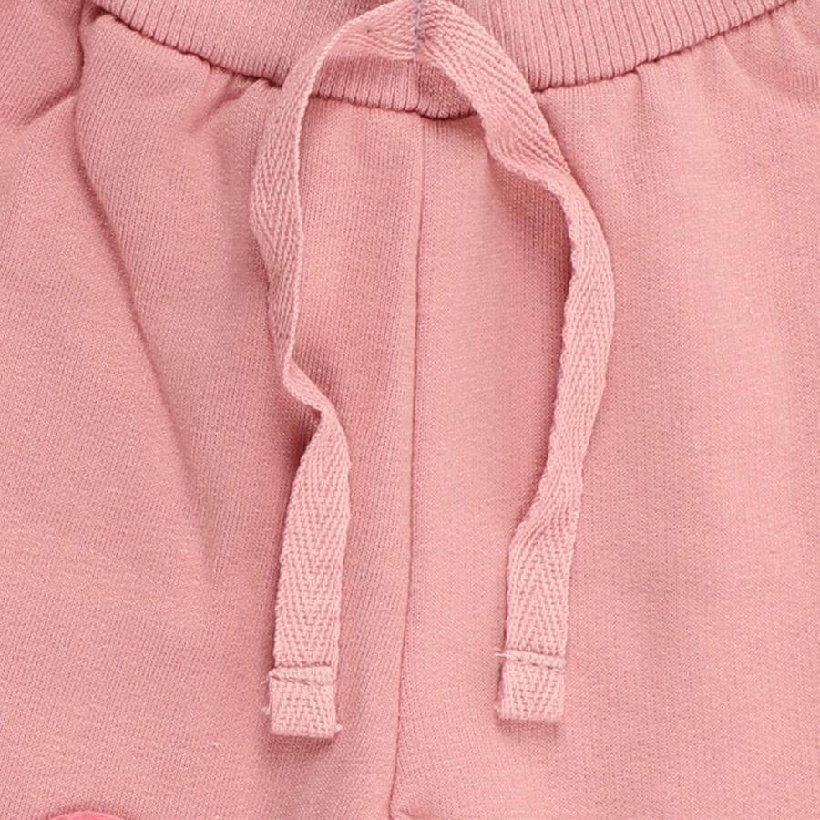 Infants' Soft Pink Bear Patch Cotton Blend Pyjama, हल्का गुलाबी, large image number null