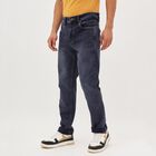 Men's Deep Charcoal Blue Regular Fit Faded Jeans, गहरा ग्रे, small image number null