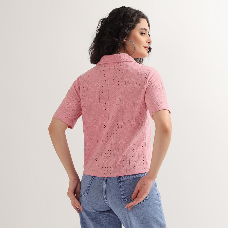Women's Light Pink Collared Casual Shirt, Purple, large image number null