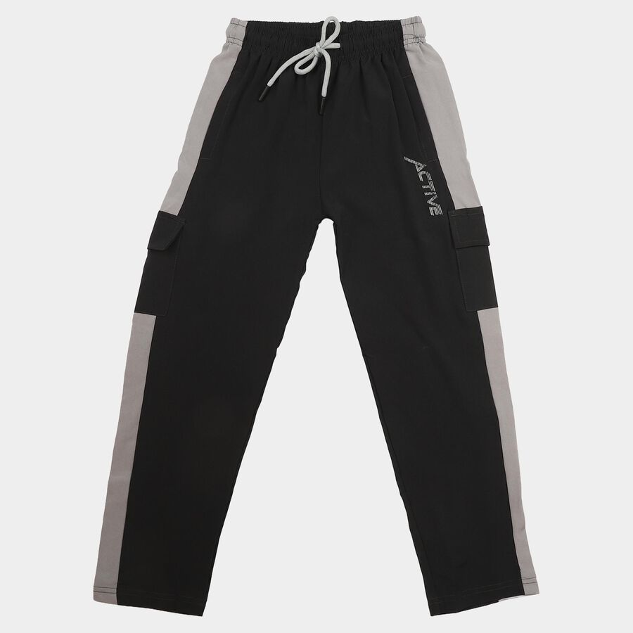 Boys Dark Grey Jogger Fit Cargo Pocket Pyjama, गहरा ग्रे, large