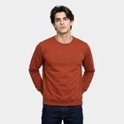 Men's Rust Crew Neck Pullover Sweatshirt, रस्ट, small