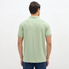 Men's Light Sage Green Polo Neck Casual T-Shirt, Light Green, small image number null