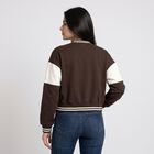 Women's Brown Varsity Jacket, भूरा, small