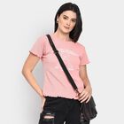 Ladies' Round Neck T-Shirt, गुलाबी, small