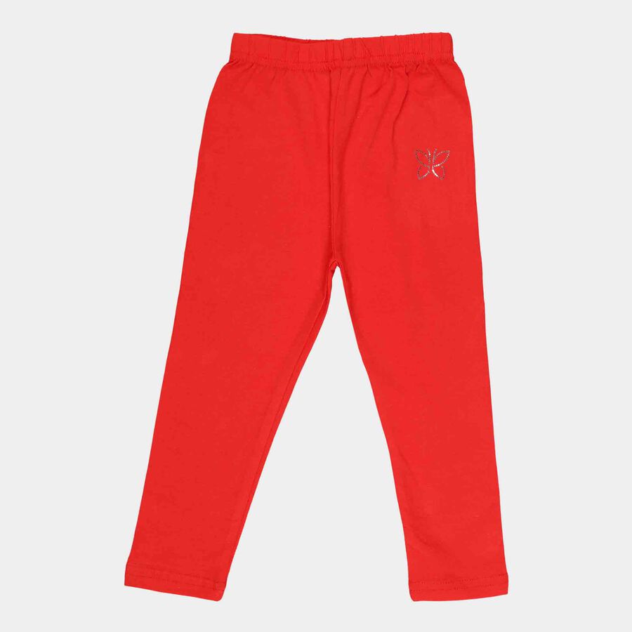 Solid With Embellish Leggings, Red, large image number null