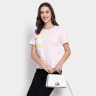 Ladies' 100% Cotton Round Neck T-Shirt , हल्का गुलाबी, small image number null
