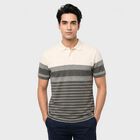 Men's Grey Collared Polo Half Sleeve T-Shirt, गहरा ग्रे, small