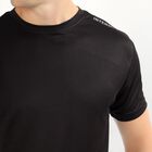 Men's Jet Black Crew Neck Athleisure T-Shirt, काला, small image number null