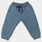 Infants Light Blue Jogger Fit Drawstring Jeans, Mid Blue, small