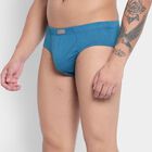 Cotton Solid Brief, Teal Blue, small