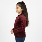 Girls' Deep Maroon Baseball Casual Jacket, Wine, small image number null
