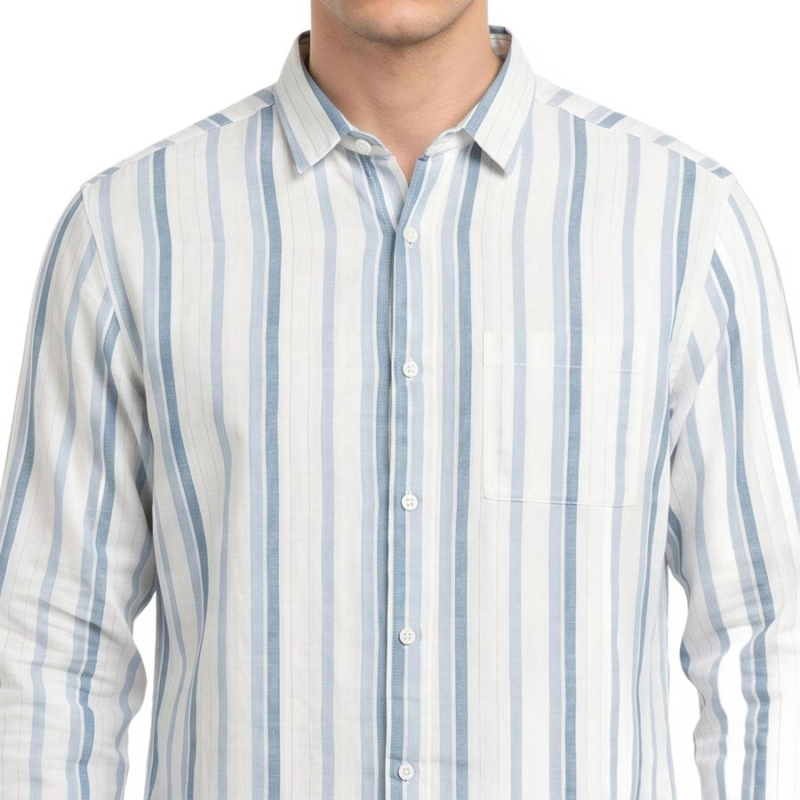 Men's Light Blue Cotton Casual Shirt, हल्का नीला, large