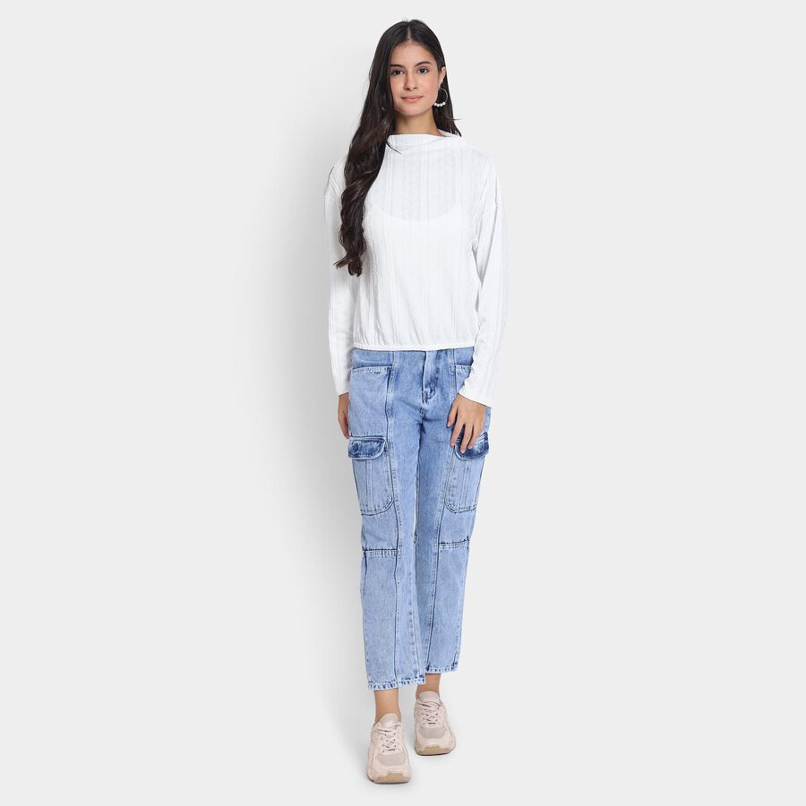 Ladies'  Crop  Top, White, large image number null