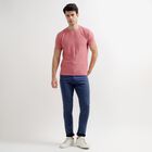 Men's Light Pink Round Neck Textured T-Shirt, Light Pink, small image number null